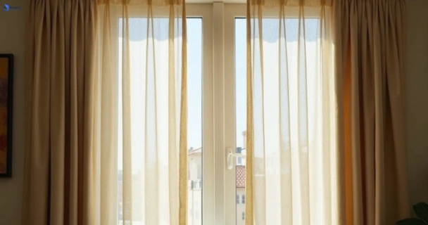 Dusty and dull curtains in alderley before steam cleaning